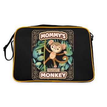 Cute monkey funny saying, kids, mommys monkey - Retro Bag - black/gold - Back