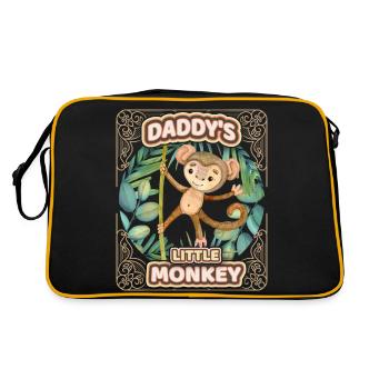 Cute monkey funny saying kids, Daddy's monkey - Retro Bag - black/gold - Back