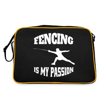 Fechten witziger Fechter Spruch Kampfsport lustige - Retro Tasche - Schwarz/Gold - Hinten