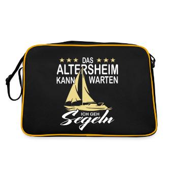 Retirement Home Can Wait Retirement Pension Sailing - Retro Bag - black/gold - Back