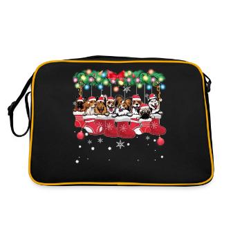 Différentes races de chiens dans les bas de Noël - Noël - Sac Retro - noir/or - Dos