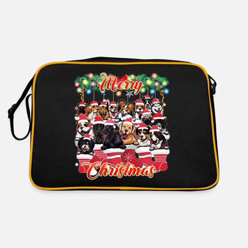 Chiens comme décor de Noël - Chiens mignons Noël Sac Retro
