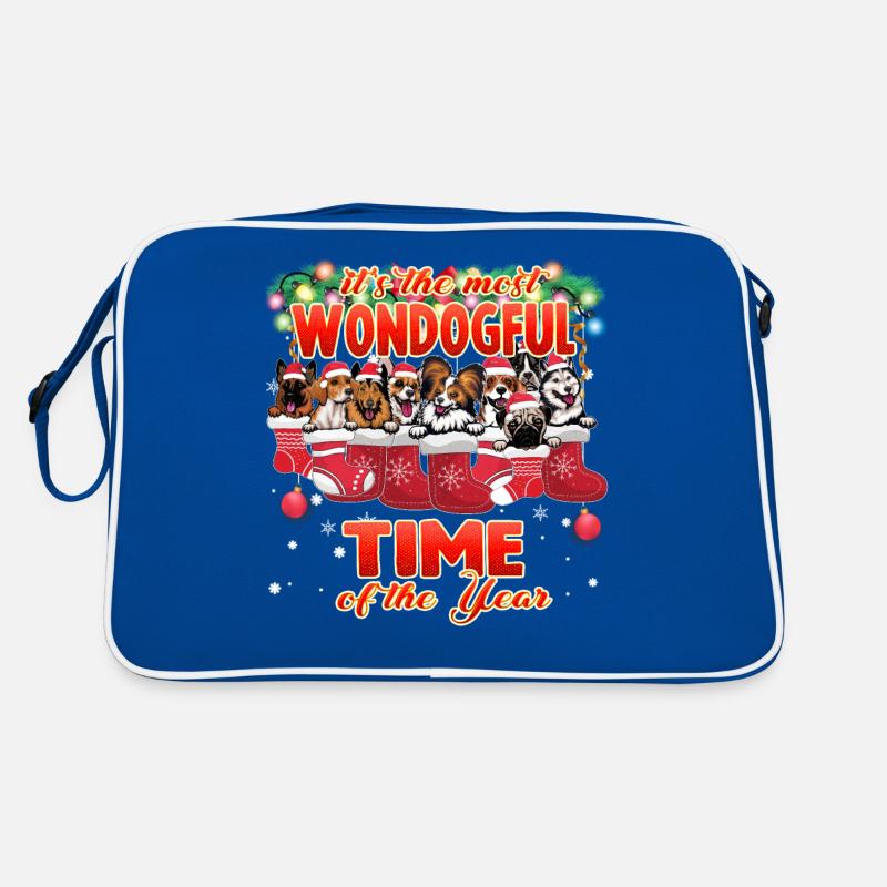 Races de chiens mignons grands et petits - Chien de Noël Sac Retro