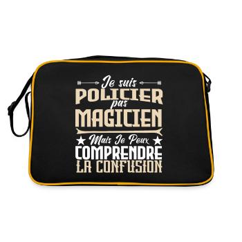 Je Suis Policier, pas Magicien - Sac Retro - noir/or - Dos