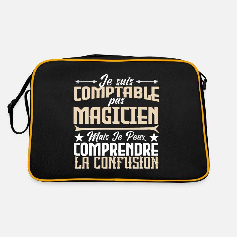 Je suis comptable pas magicienne. - Sac Retro - noir/or