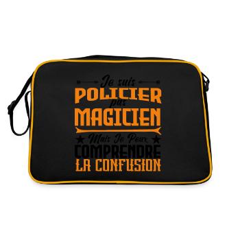 Je Suis Policier, pas Magicien - Sac Retro - noir/or - Dos