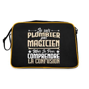 Plomberie | Plombier pas magicien - Sac Retro - noir/or - Dos