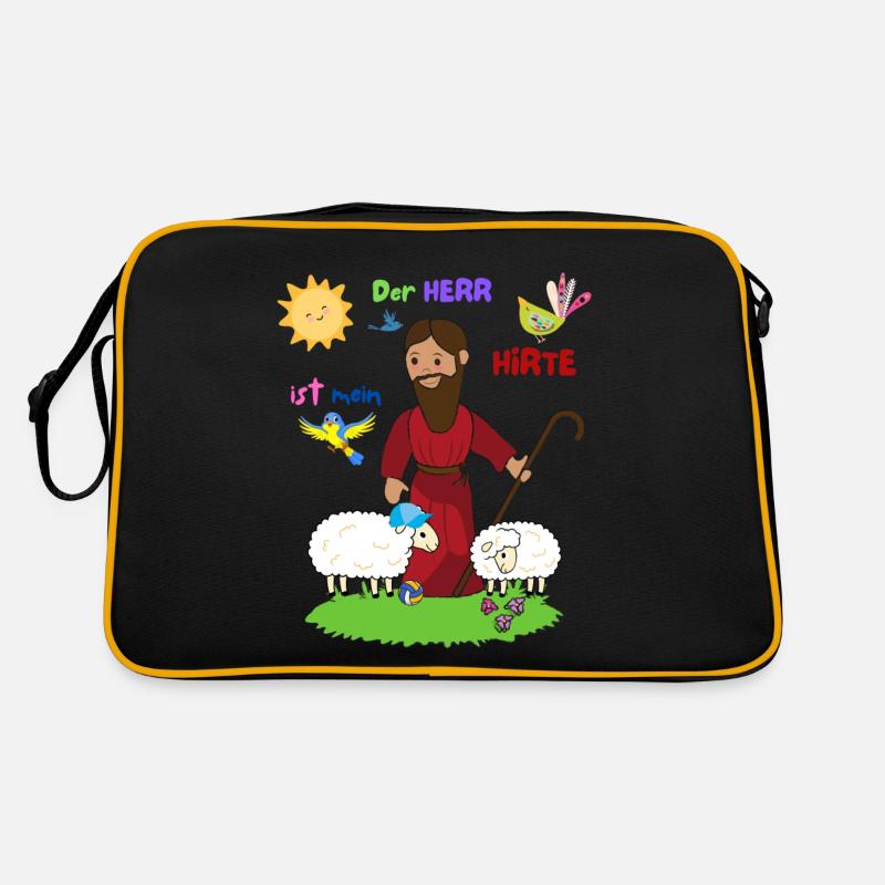 Der gute Hirte - Retro Tasche - Schwarz/Gold