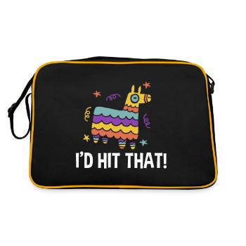 Pinata Cinco De Mayo I'd Hit That! - Retro Tasche - Schwarz/Gold - Hinten