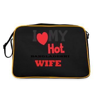 I Love My Hot Bangladeshi Wife - Retro Bag - black/gold - Back