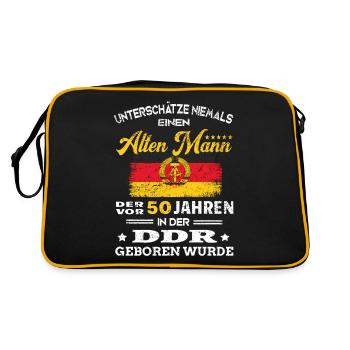 Anniversaire 50 ans GDR Né Vieil homme - Sac Retro - noir/or - Dos