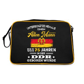 Anniversaire 75 ans RDA Né Ossi Vieil homme - Sac Retro - noir/or - Dos