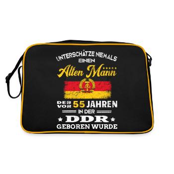 Anniversaire 55 ans RDA Né Ossi Vieil homme - Sac Retro - noir/or - Dos