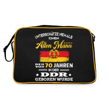 Anniversaire 70 ans RDA Né Vieil homme - Sac Retro - noir/or - Dos