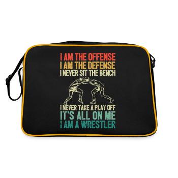 Je suis le lutteur offensif drôle combat de lutte - Sac Retro - noir/or - Dos