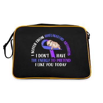 I Suffer From Rheumatoid Arthritis Energy Sloth - Retro Tasche - Schwarz/Gold - Hinten