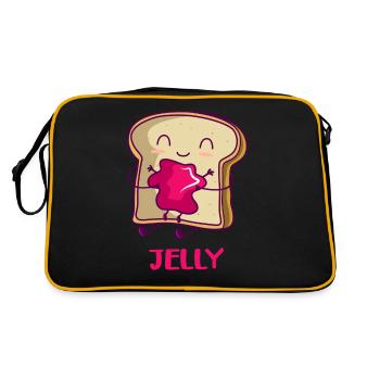 Erdnussbutter Pb&j Peanut Butter Jelly Halloween - Retro Bag - black/gold - Back