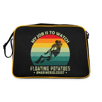 Manatee Manti floaty potatoes - Retro Bag - black/gold - Back