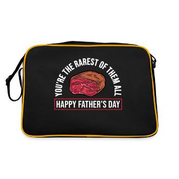 You're The Rarest Of Them All Happy Father's Day - Retro Tasche - Schwarz/Gold - Hinten