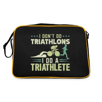 triathlon schwimmen radfahren laufen - Retro Tasche - Schwarz/Gold - Hinten
