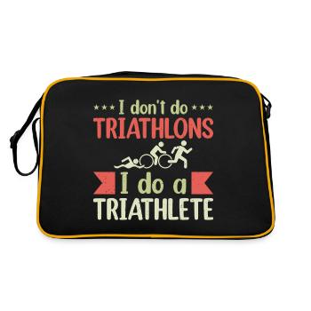 triathlon schwimmen radfahren laufen - Retro Tasche - Schwarz/Gold - Hinten
