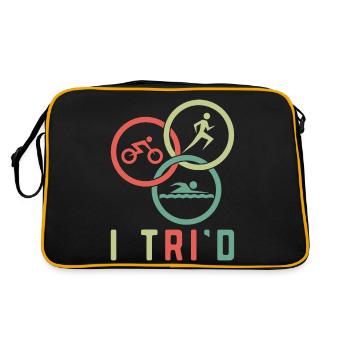 triathlon schwimmen radfahren laufen - Retro Tasche - Schwarz/Gold - Hinten