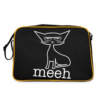 Meeh - Chat méprisant - Funny cat - Sac Retro - noir/or - Dos