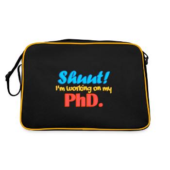 Shuut I'm working on my PhD. - Retro Bag - black/gold - Back