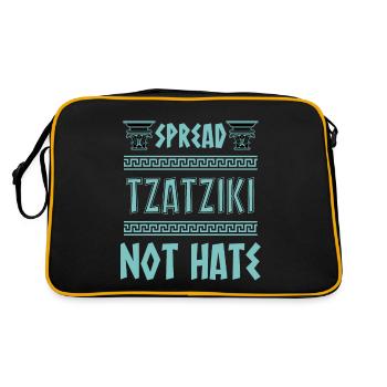 Griechische Mythologie und Griechisches Essen - Retro Tasche - Schwarz/Gold - Hinten