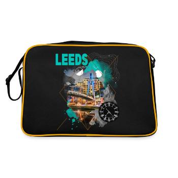 Leeds Angleterre UK City Skyline Vintage Rétro - Sac Retro - noir/or - Dos