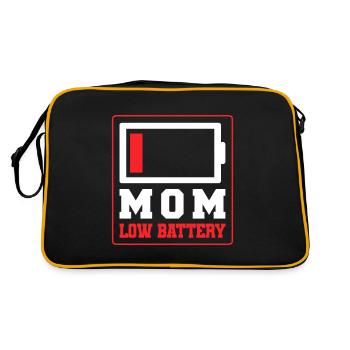 Mom Low Battery Mama Mothers Day - Retro Tasche - Schwarz/Gold - Hinten