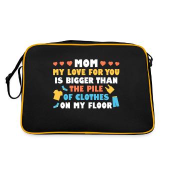 Mommy My Love For You Is Bigger Than The Pile Of - Retro Tasche - Schwarz/Gold - Hinten
