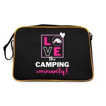 Ich liebe die Camping-Community! - Retro Tasche - Schwarz/Gold - Hinten