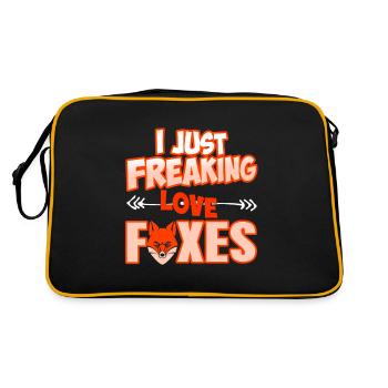 I Just Freaking Love Foxes Cool Fox Lover Tea - Retro Bag - black/gold - Back
