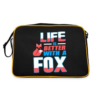 Life Is Better With A Fox Cute Retro Fox Lover - Retro Bag - black/gold - Back
