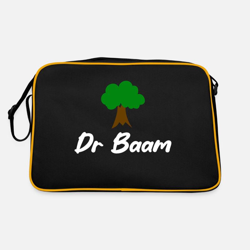 Erzgebirge Baum Gärtner Haamit - Retro Tasche - Schwarz/Gold