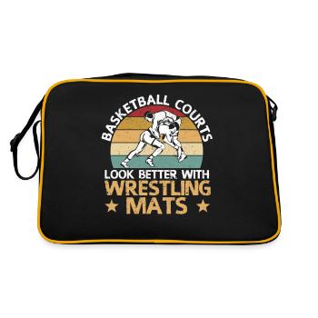 Basketball courts look better with wrestling mats - Retro Bag - black/gold - Back
