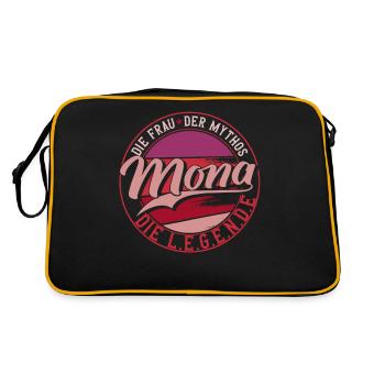 Die frau der Mythos die Legende Mona Geschenk - Retro Tasche - Schwarz/Gold - Hinten