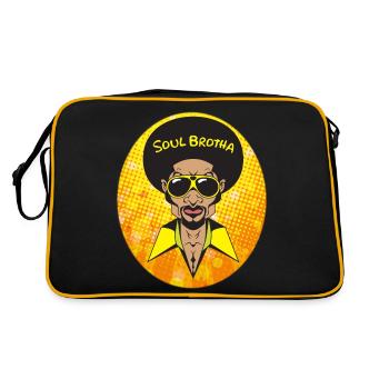 Funk Clothing | Vintage 70er Jahre Kostüm für Soul Musik - Retro Tasche - Schwarz/Gold - Hinten