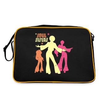 Funk Clothing | Vintage 70er Jahre Kostüm für Soul Musik - Retro Tasche - Schwarz/Gold - Hinten