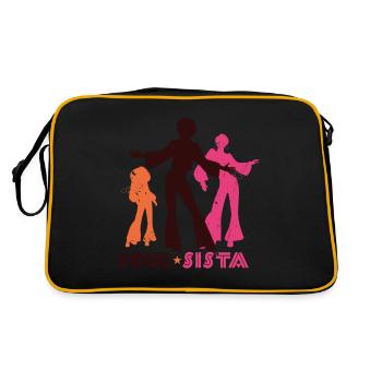 Funk Clothing | Vintage 70er Jahre Kostüm für Soul Musik - Retro Tasche - Schwarz/Gold - Hinten