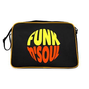 Funk Clothing | Vintage 70er Jahre Kostüm für Soul Musik - Retro Tasche - Schwarz/Gold - Hinten