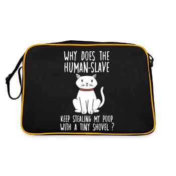 Motif de propriétaire de chat esclave pour les fans de chats - Sac Retro - noir/or - Dos