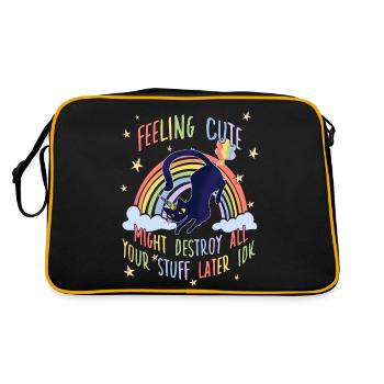Cat Owner Rainbow Unicorn Cat Owner - Retro Bag - black/gold - Back