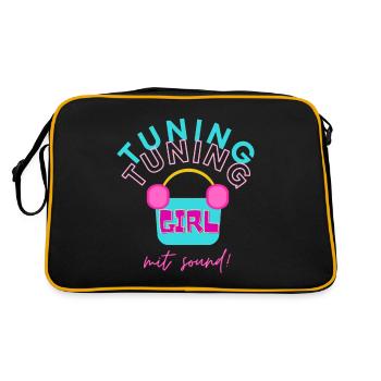 Tuning Girl mit Sound - Retro Tasche - Schwarz/Gold - Hinten