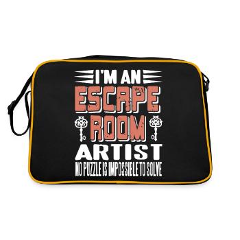 Je suis un artiste de salle d’évasion Aucun puzzle n’est impossible - Sac Retro - noir/or - Dos