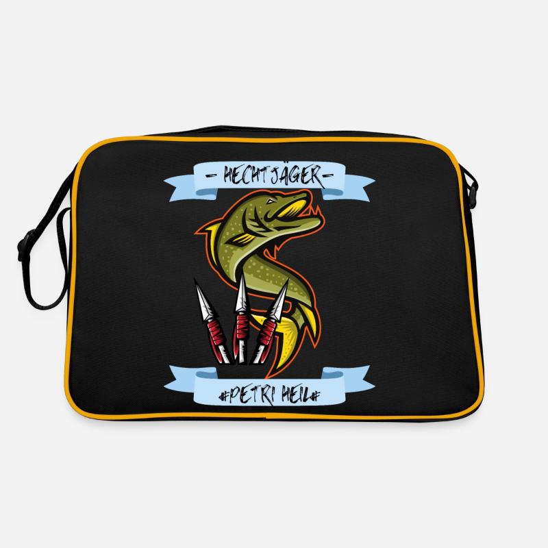 Hechtjäger Angler des Jahres Retro Tasche
