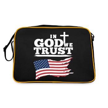 En Dieu, nous faisons confiance aux conceptions de politique patriotique rétro - Sac Retro - noir/or - Dos