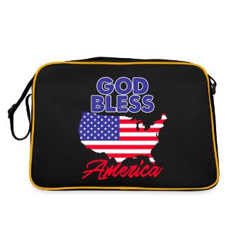 Que Dieu bénisse l’Amérique Conceptions patriotiques impressionnantes - Sac Retro - noir/or - Dos