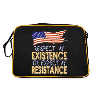 Respectez mon existence ou attendez-vous à ma résistance rétro - Sac Retro - noir/or - Dos
